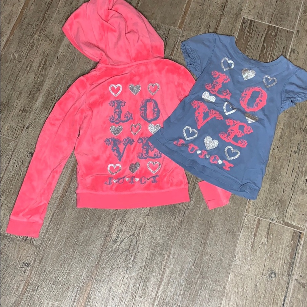 Juicy Couture tee and velour jacket